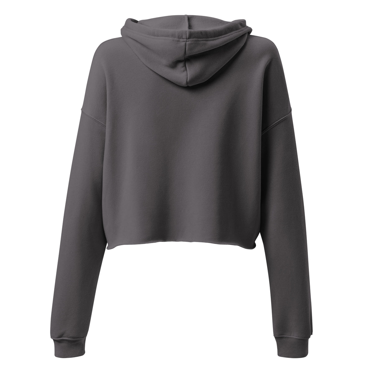 Back view of storm Dogs Because women's cropped hoodie