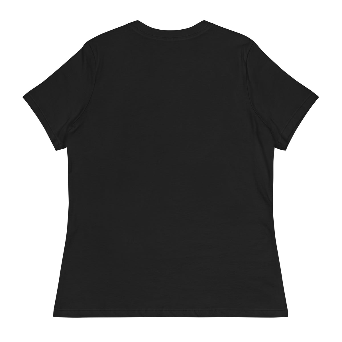 Black women’s relaxed T-shirt, back view | The Wandering Manc
